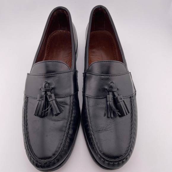 Allen Edmonds Stowe Tassel Loafers Mens Black Leather Dress Shoes 11‎ B - Picture 1 of 11